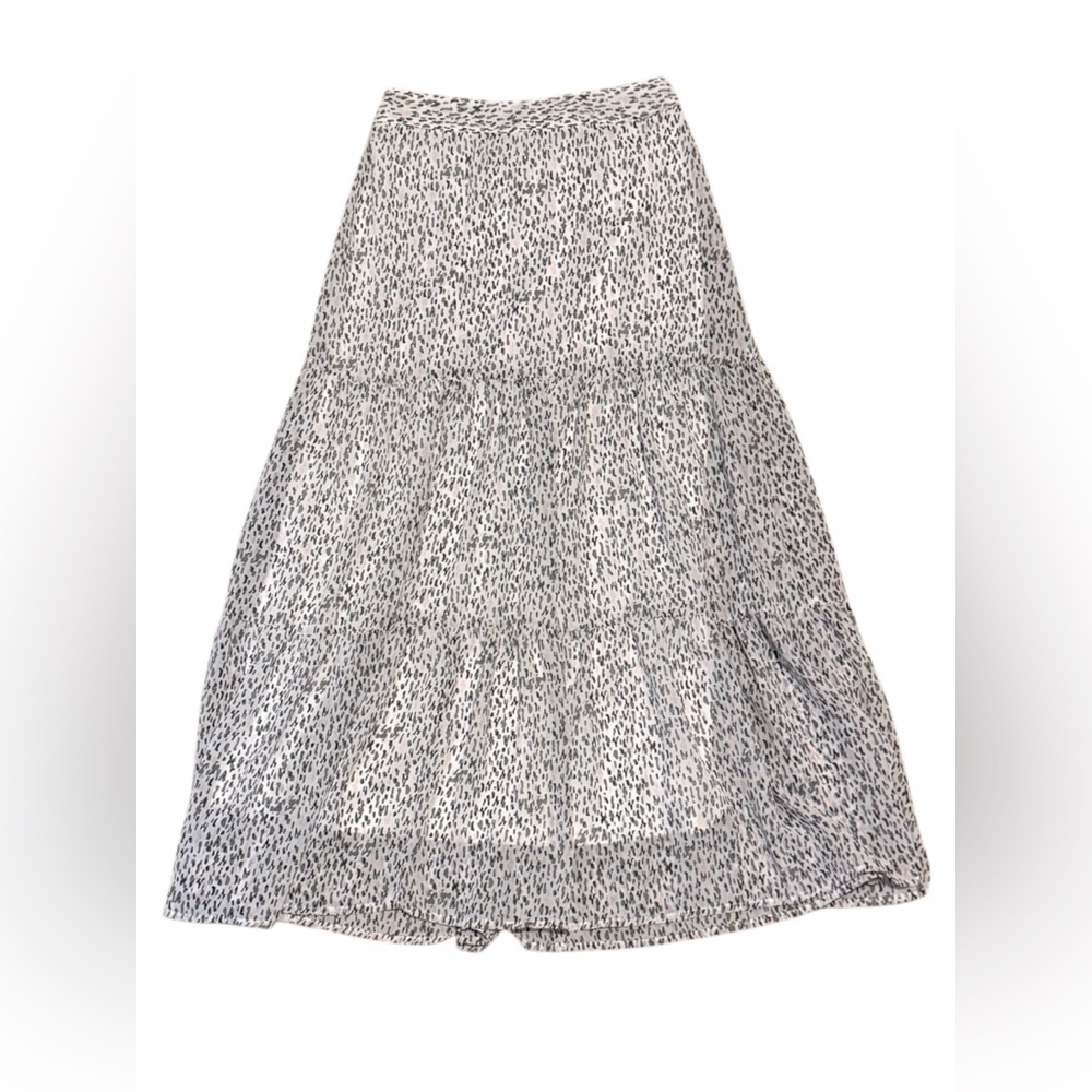 Japna Black and White Women’s Tiered Maxi Skirt